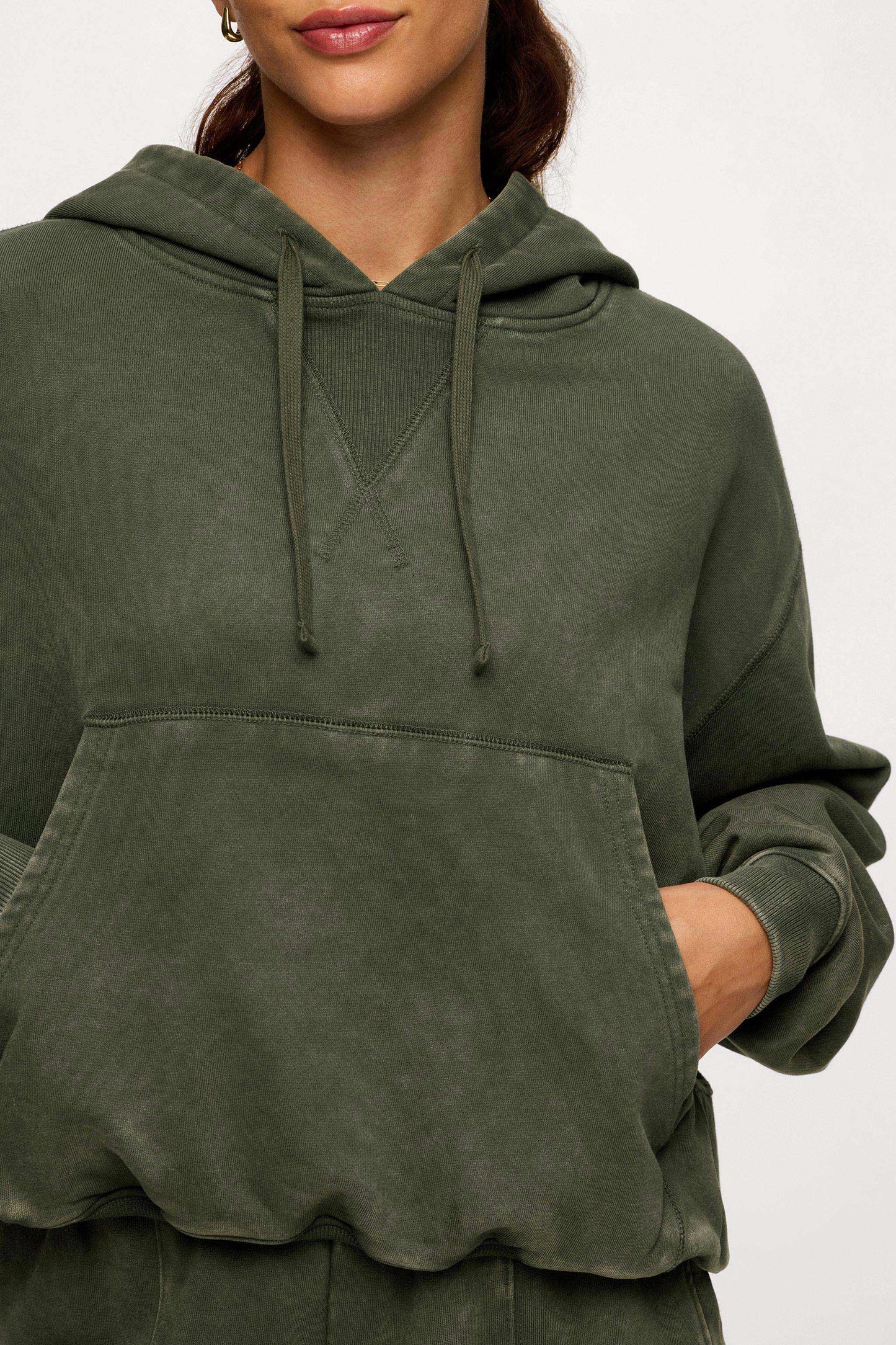 Vintage Washed Hoodie | Darkest Olive
