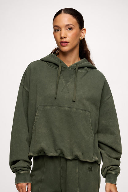 Vintage Washed Hoodie | Darkest Olive