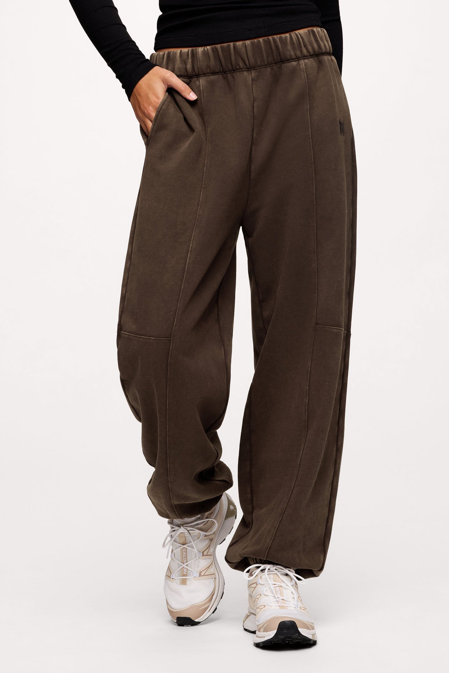 Vintage Washed Seamed Jogger | Espresso