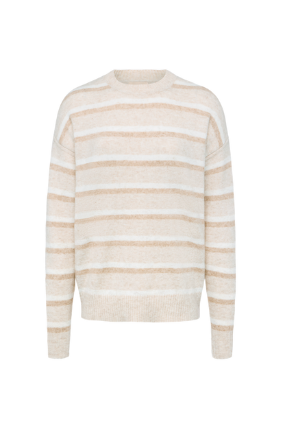 Cozy Knit Stripe Sweater | Oat Stripe