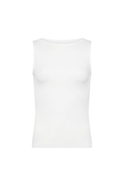 Slinky Rib Boatneck Tank | White