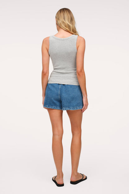 Slinky Rib Tank | Heather Grey