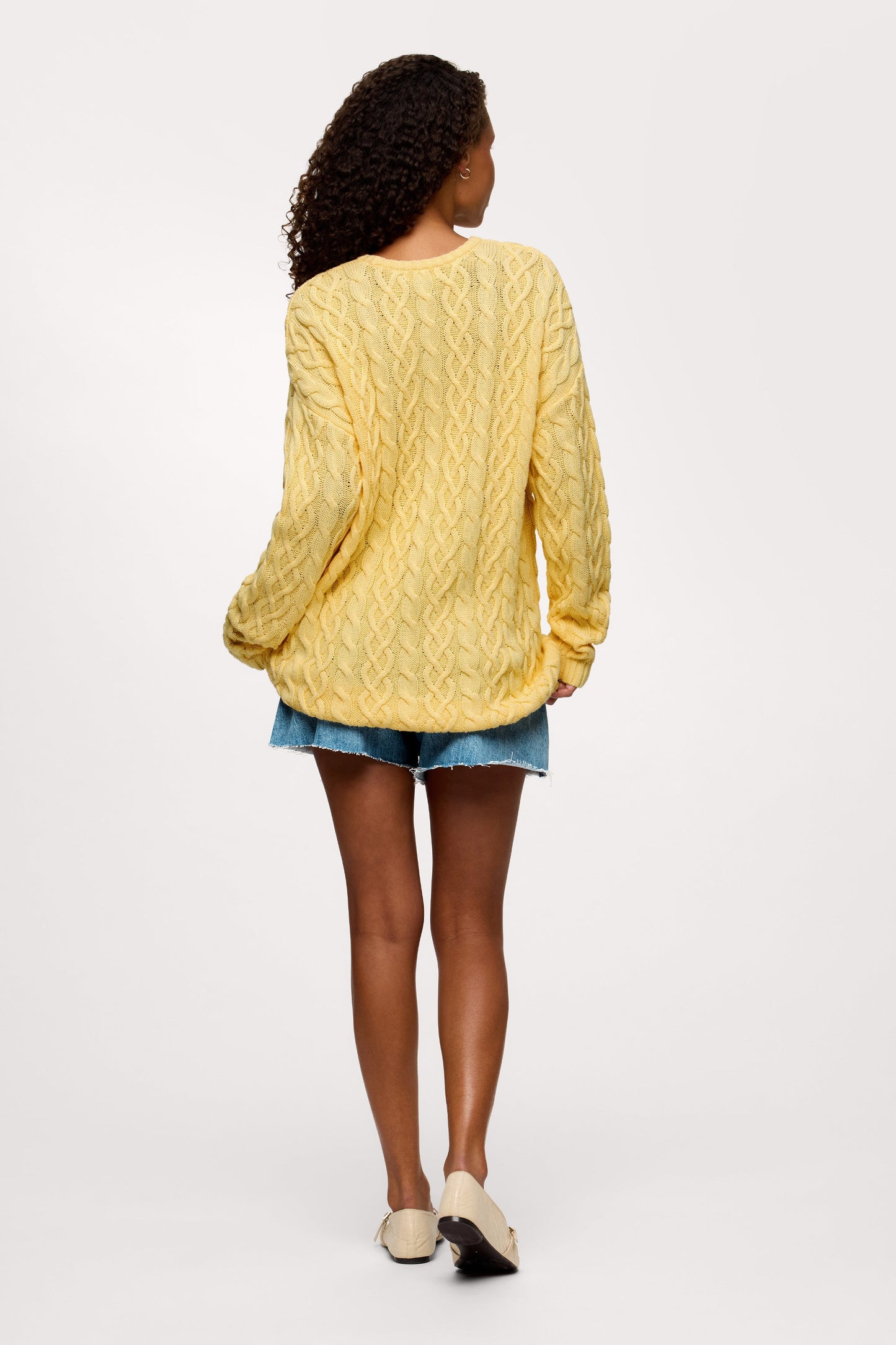 Lightweight Cable Sweater | Lemon