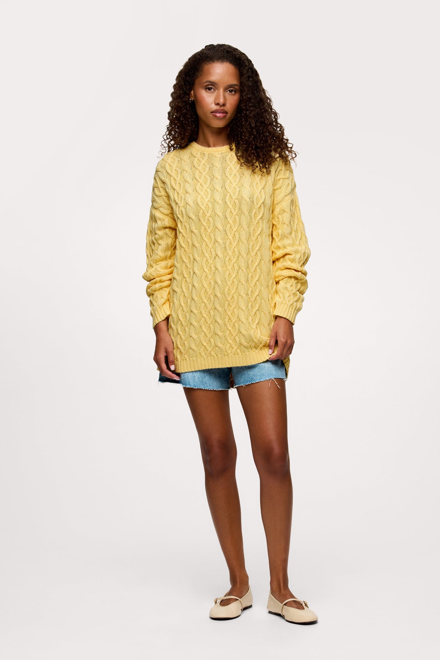 Lightweight Cable Sweater | Lemon