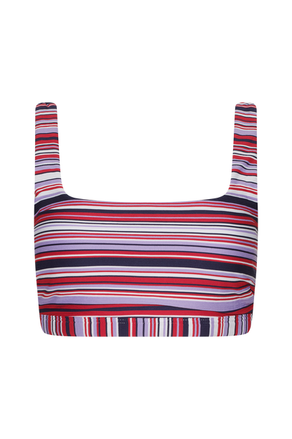 Square Neck Bikini Top | Wisteria Stripe