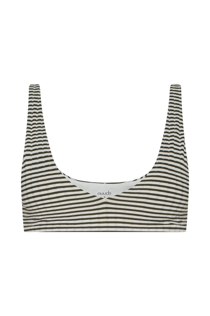Plunge Bikini Top | Olive Stripe