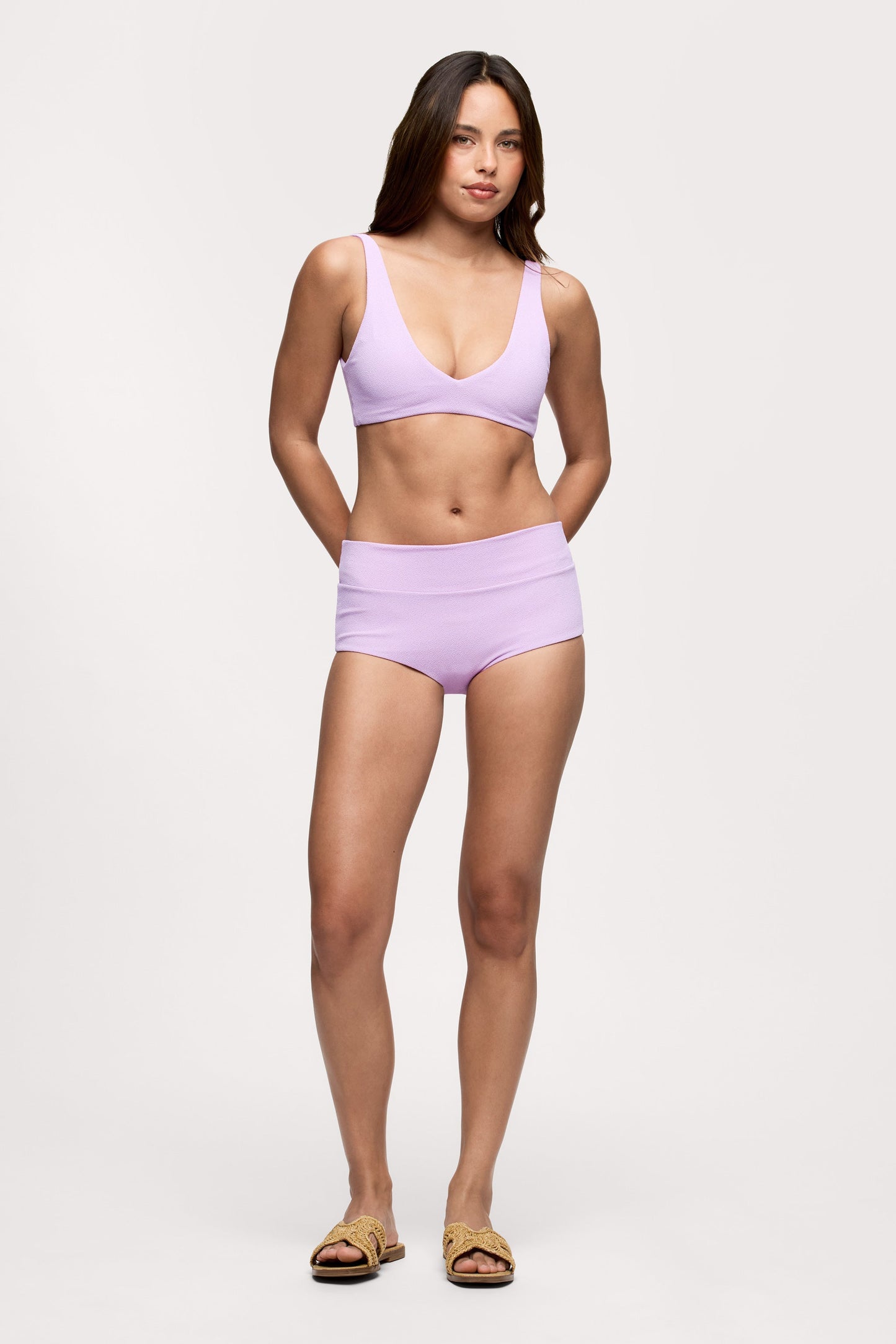 Boy Short Bikini Bottom | Crispy Orchid