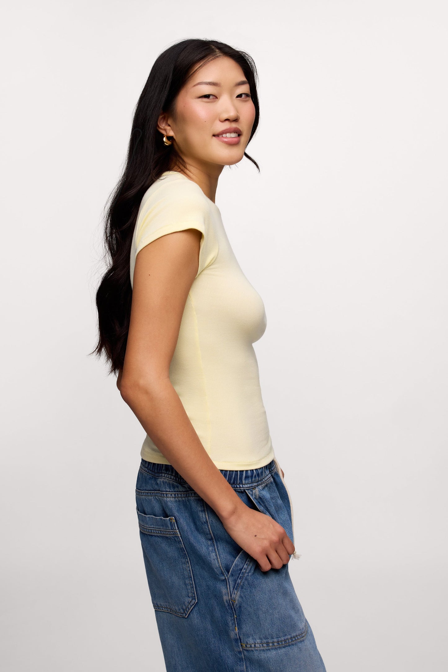 Slinky Rib Tee | Lemon