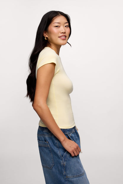 Slinky Rib Tee | Lemon