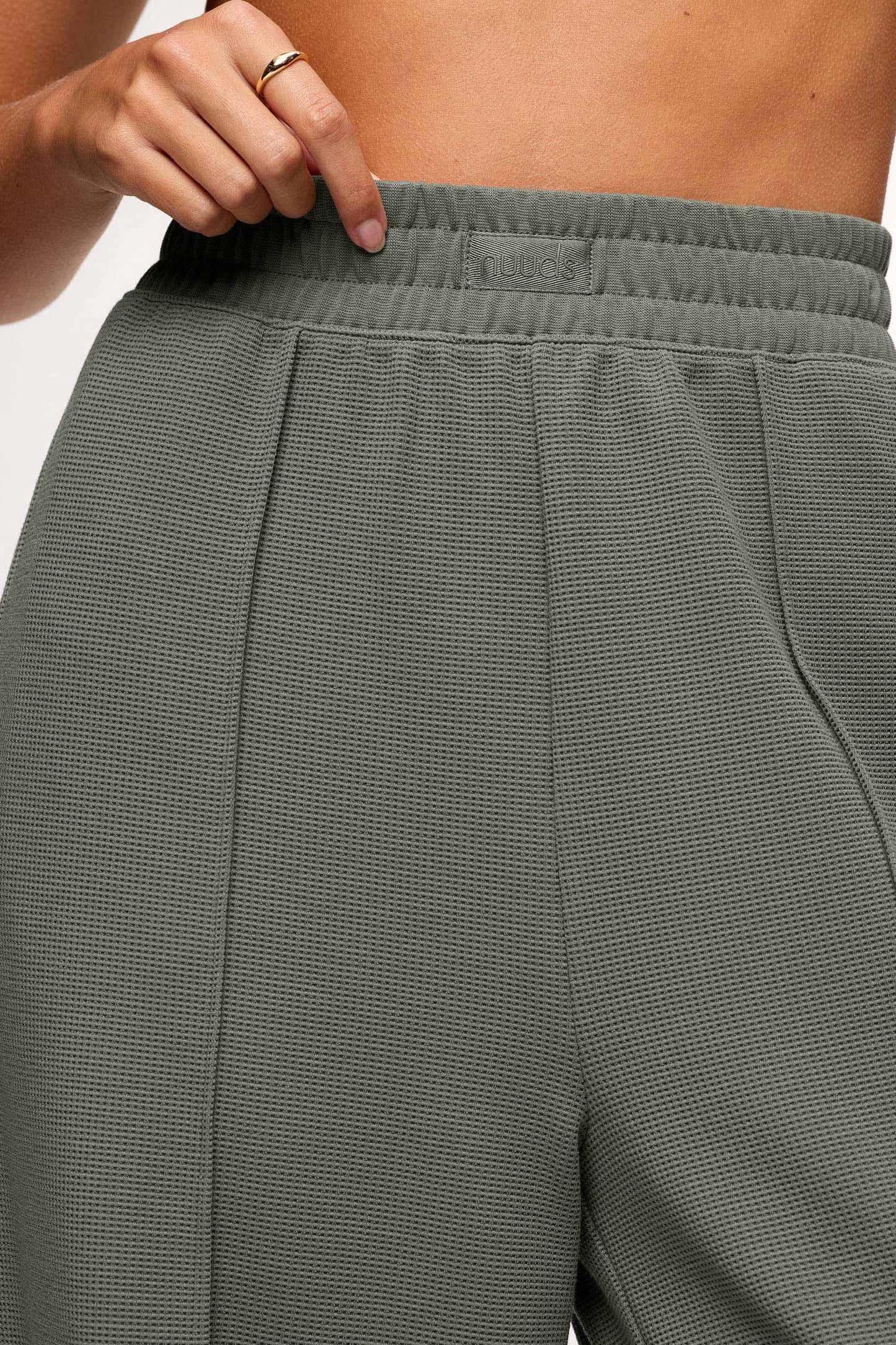 Performance Waffle Wide Leg Pant | Olive