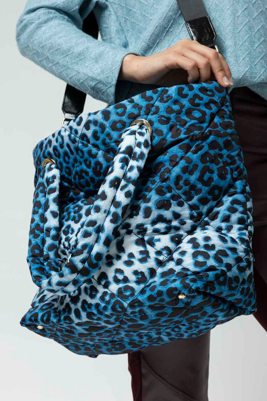 Blue Animal Quilted Tote Bag