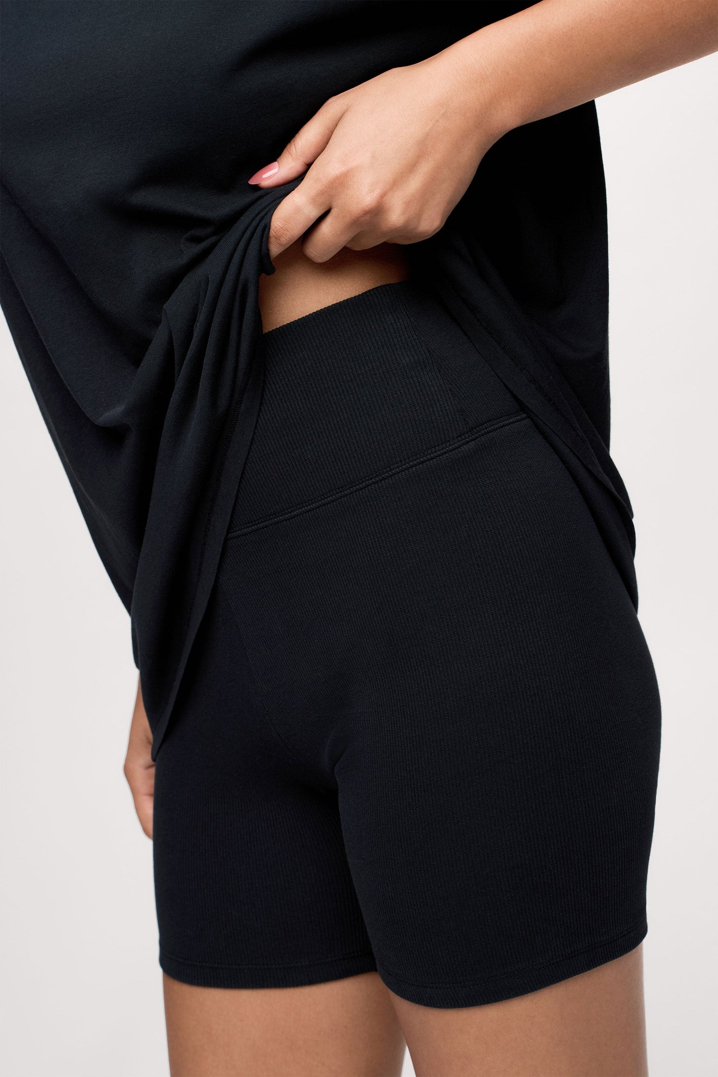 Ribbed Biker Short Set | Black