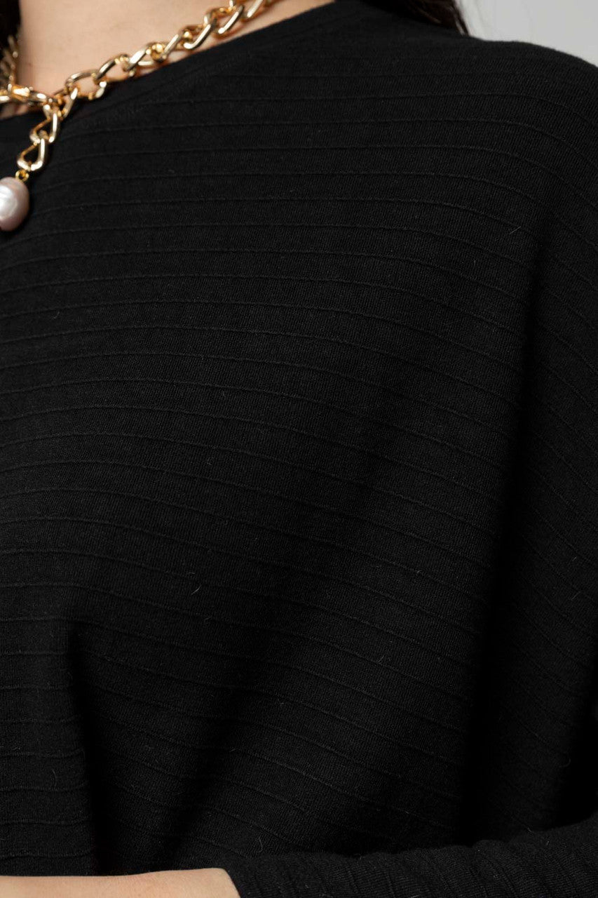 Black Ava Crew Neck Jumper