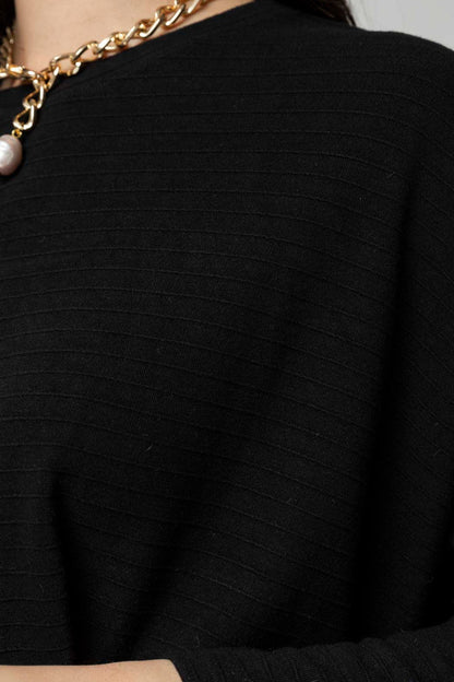 Black Ava Crew Neck Jumper
