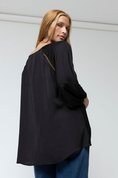 Black Spot Boho Blouse - Sale