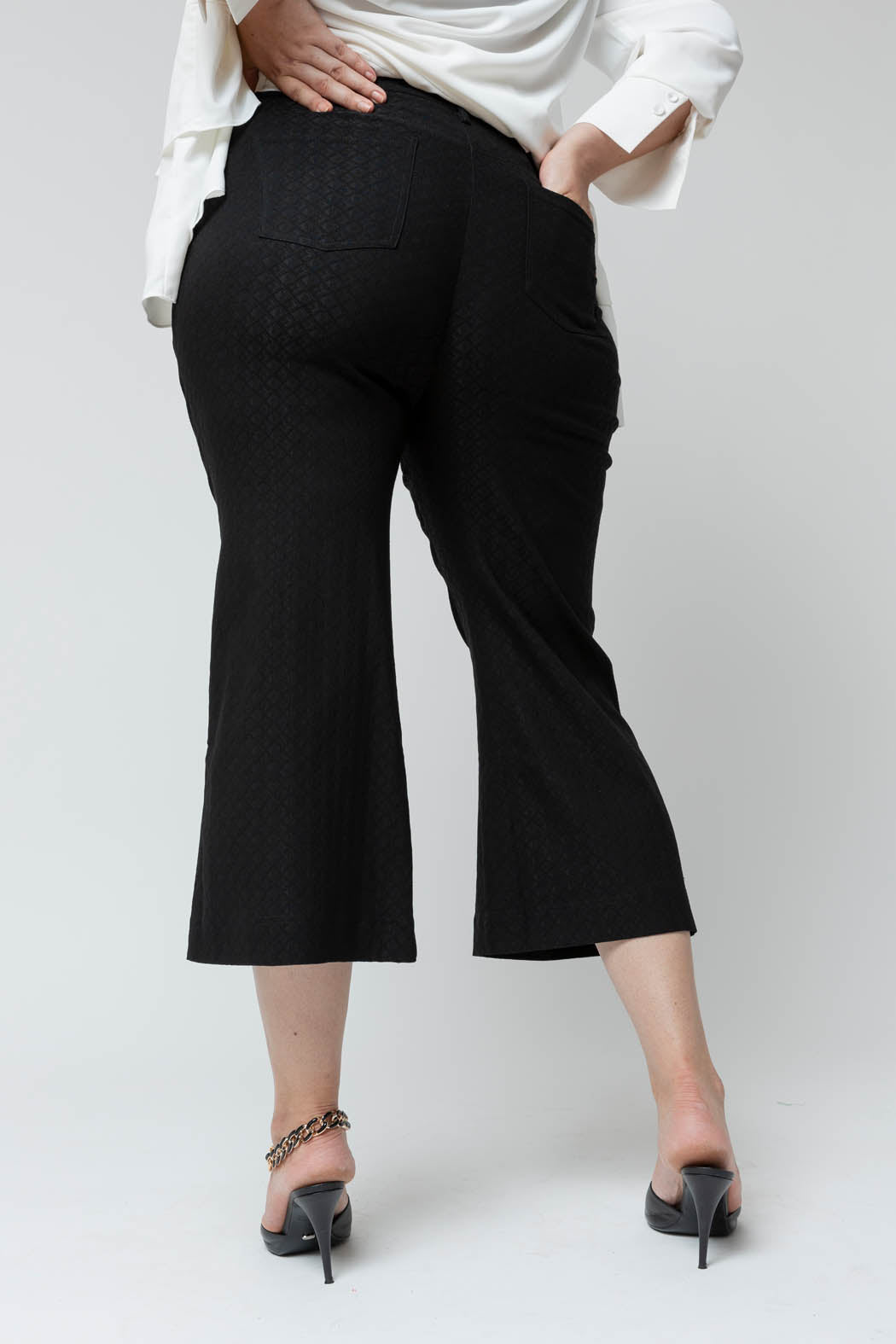 Black Textured Wide Flare - Sale
