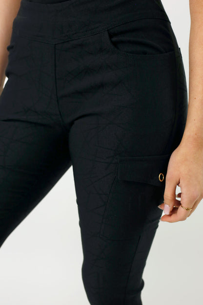Black Printed Slim Cargo - FINAL SALE