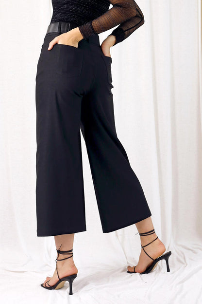 Black Bengaline Culotte - SALE