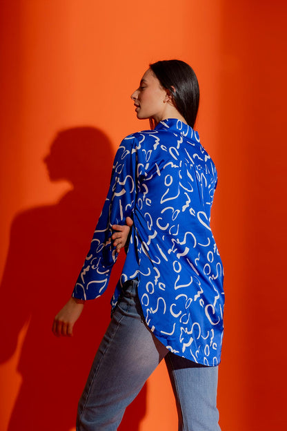 Blue/white Blogger Shirt