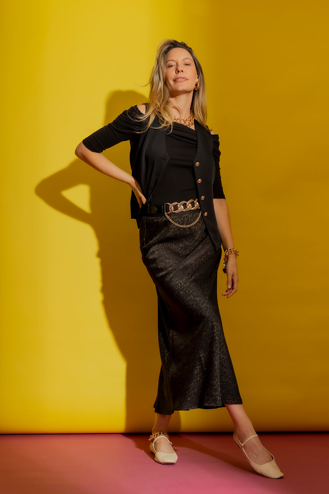 Black Tencel Off-Shoulder Top