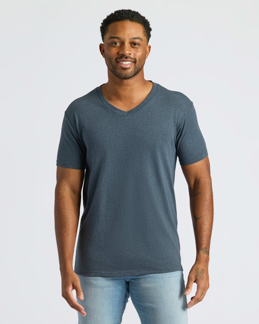 Heather Navy Classic V-Neck