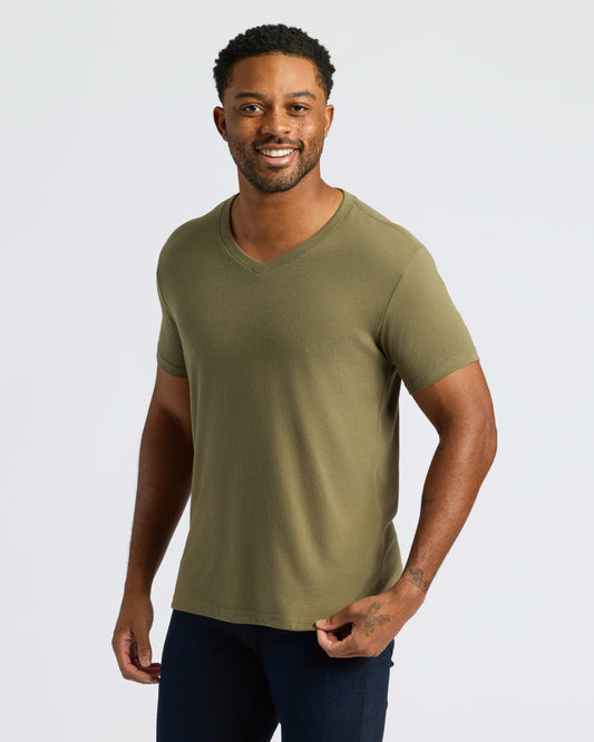 Military Green Classic V-Neck
