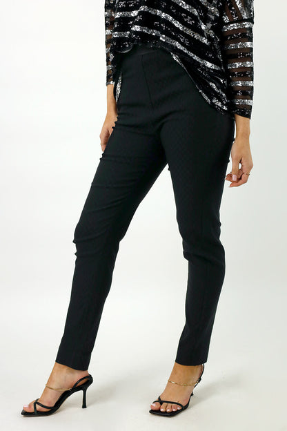 Black Houndstooth Bengaline Easy Jean - SALE