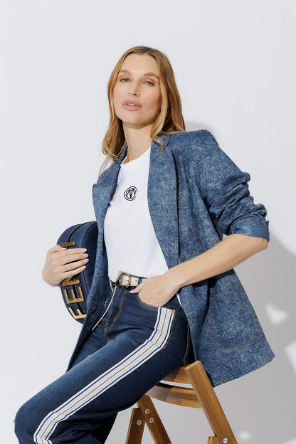 Blue Marble Denim Blazer