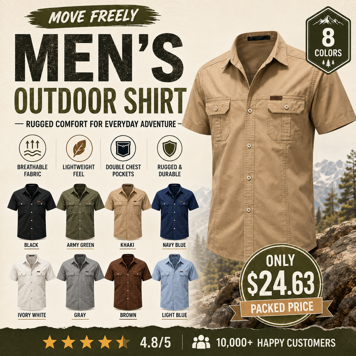 Lightweight Outdoor Shirt – Comfortable, Breathable & Perfect for Everyday Adventures