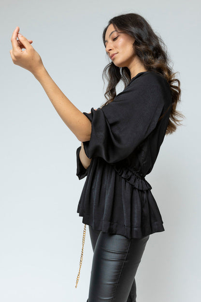 Black Trim Detail Blouse - Sale