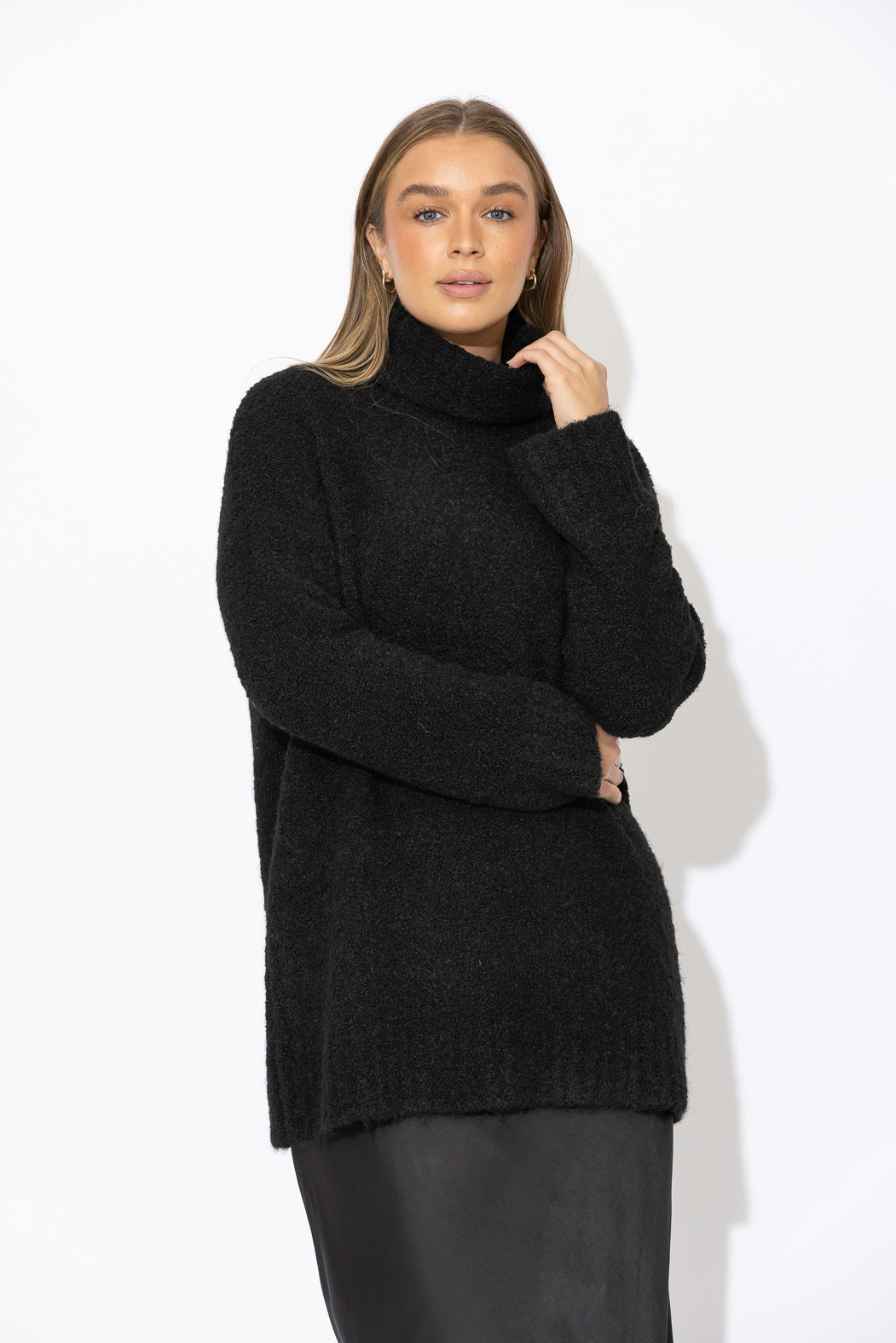 Black Roll Neck Tunic