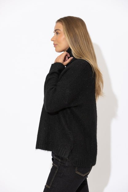 Black Roll Neck Jumper