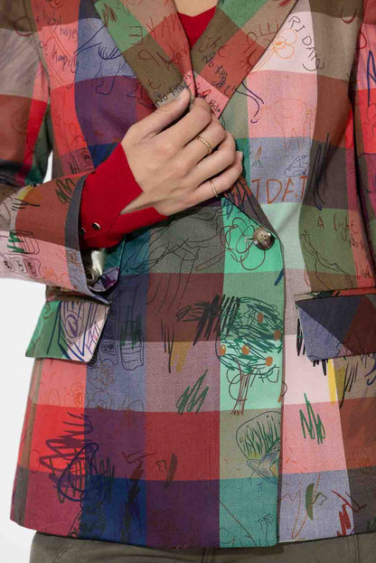 Bold Check Wrap Blazer