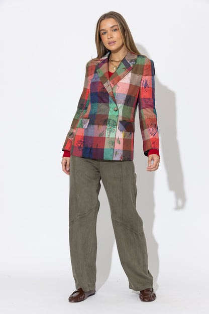 Bold Check Wrap Blazer