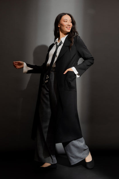 Black Sorrento Trench Coat