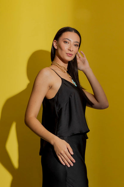 Black Silky Summer Cami