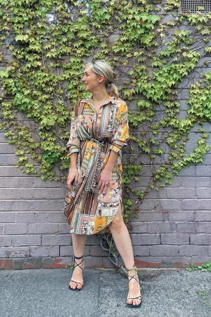 Beige Patchwork Nano Amber Shirt - SALE