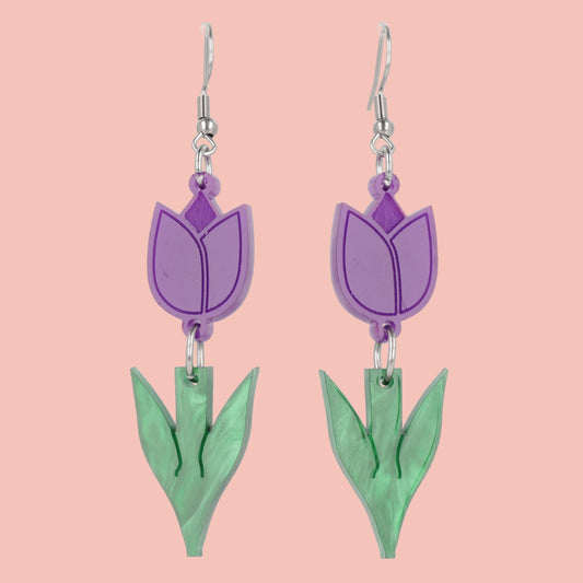 Tiptoe Through the Tulips Earrings (Purple)