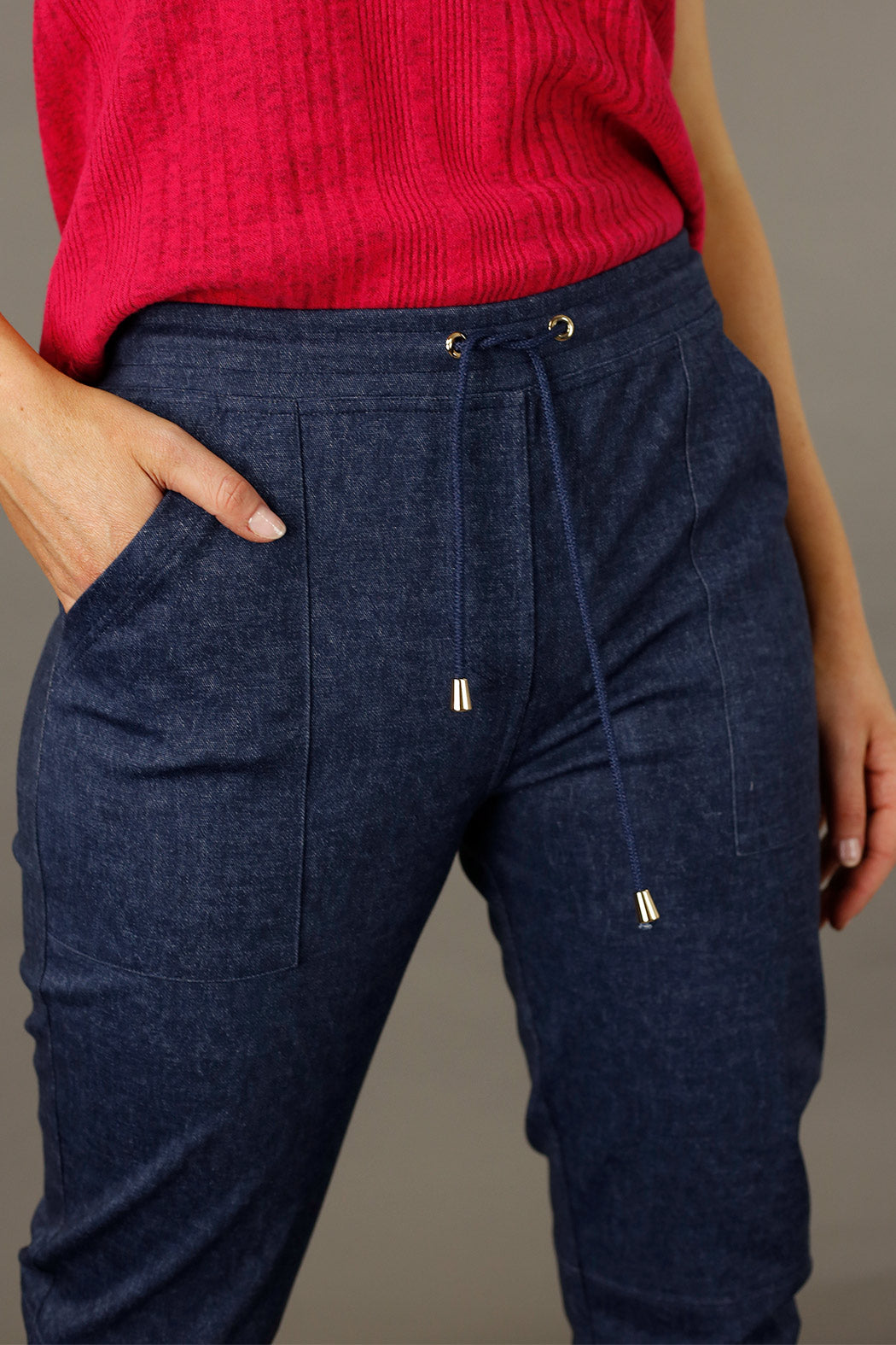 Blue Denim Ponte Jogger - FINAL SALE