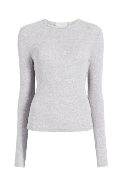 Slinky Rib Long Sleeve Shirt | Heather Grey