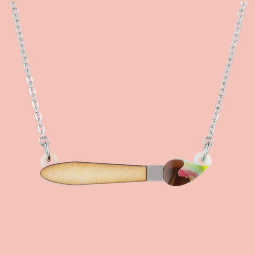 This Is An Art Paint Brush Necklace
