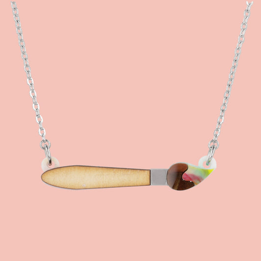 This Is An Art Paint Brush Necklace