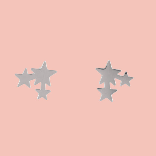Triple Star Stud Earrings