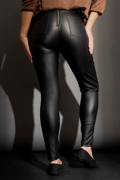 Black Waxed High Waist Pant